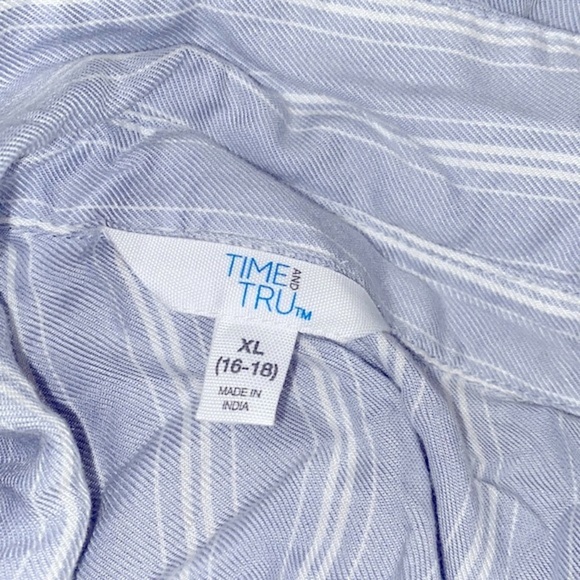 Time and Tru blue striped shirt dress size XLarge new with tags - Picture 5 of 8